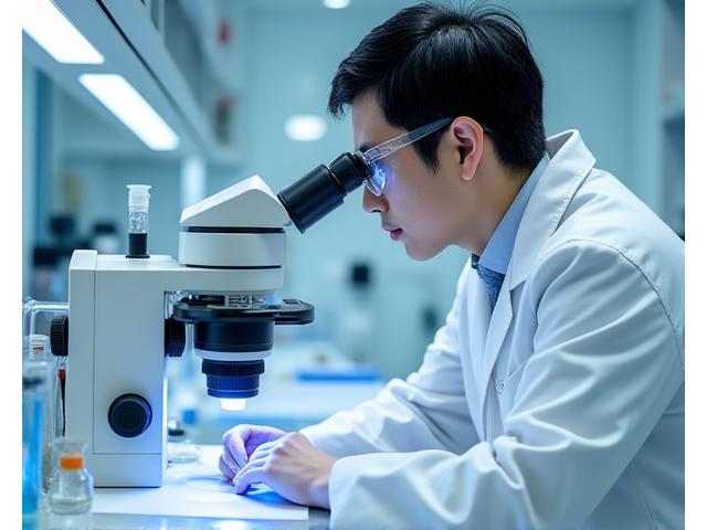 研究開発施設での持続可能な鉱物複合材の実験風景